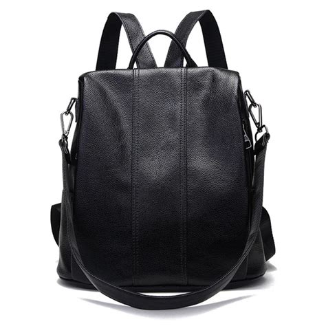 2019 Anti Theft Backpack Bag Travel Backpack Genuine Leather Women Mochila Escolar Bag Female