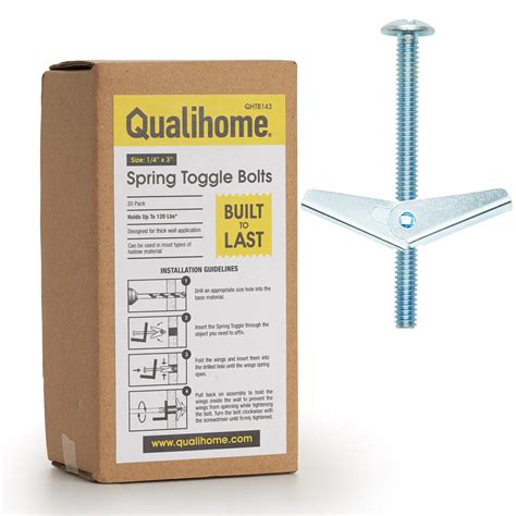 Snapklik Qualihome Spring Toggle Bolt Anchors Heavy Duty Wall