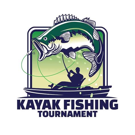 Premium Vector Kayak Fishing Tournament Logo Design