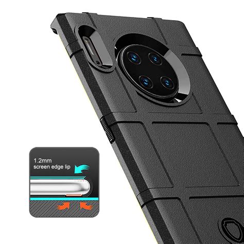 Grid Texture Tough Case For Huawei Mate 30 Pro Black