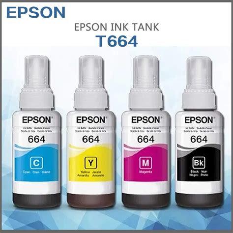 Epson Genuine 664 T664 Ink Bottle 70ml BCYM 4 Colors For L120 L360 L121