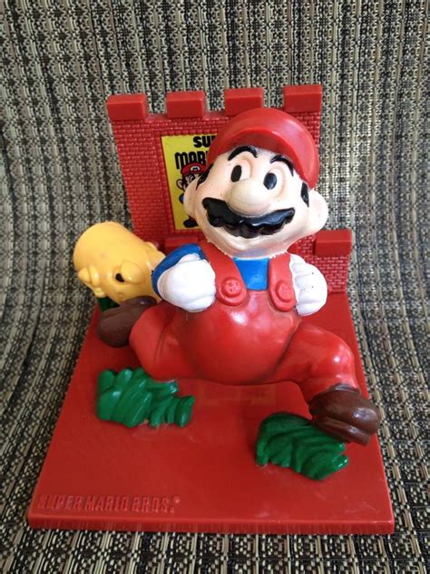 Nintendo Super Mario Bros Trophy Mario Runs From Bullet Bill Vintage