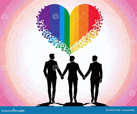 Illustration Of A Polygamous Same Sex Relationship Three Guys AI