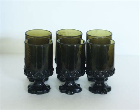 Vintage Franciscan Madiera Green Wine Glasses Set Of Six Etsy Green Wine Glasses Wine