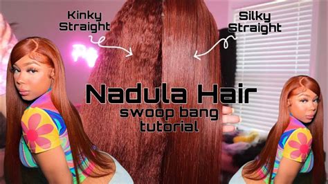 Silk Press Swoop Bang On Kinky Straight Wig Ft Nadula Hair Youtube