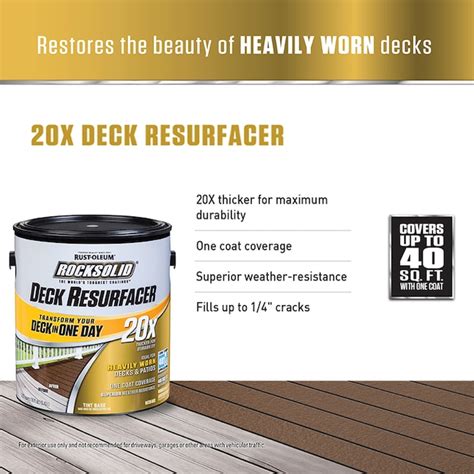 Rust Oleum Rocksolid 20x Deck Resurfacer Pre Tinted Bedrock Solid Exterior Wood Stain And Sealer