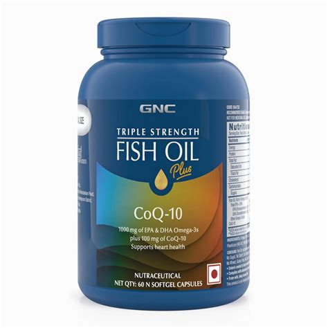 Buy GNC Triple Strength Fish Oil Plus CoQ 10 Softgel Capsule 60 S