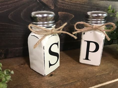 Salt And Pepper Shakers Farmhouse Decor Rustic Home Decor Etsy