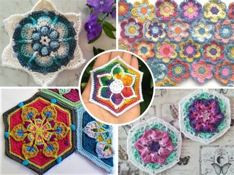 Flower Hexagon Blanket Crochet Pattern Home Alqu