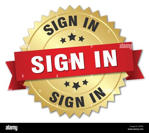 Sign In D Gold Badge With Red Ribbon Stock Vector Image Art Alamy