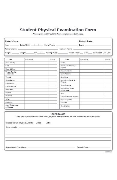 Free Examination Forms In Pdf Ms Word