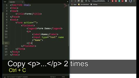 Html Making Form With Fieldset And Legend In Html Youtube