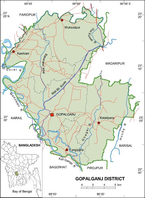 Maps of Bangladesh: Gopalganj District