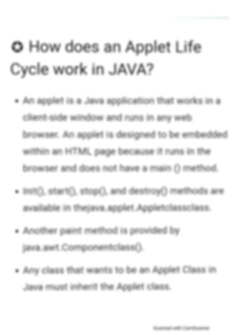 SOLUTION Applet Life Cycle In Java Note Studypool