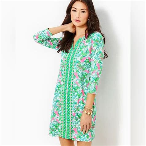 Lilly Pulitzer Nadine Chilly Lilly Dress Botanical Just Wing It In 2024