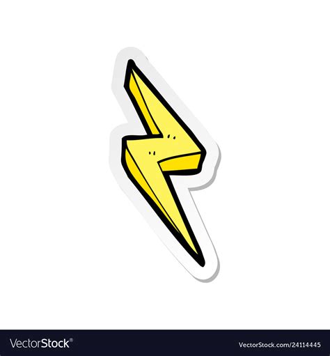 Sticker of a cartoon lightning bolt symbol Vector Image