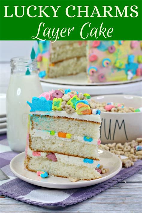 Lucky Charms Cake With Vanilla Buttercream Frosting Lucky Charms Cake Rainbow Cake Recipe