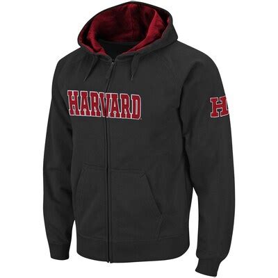 Harvard Crimson Classic Twill II Full Zip Hoodie Sweatshirt - Charcoal | Official Harvard ...