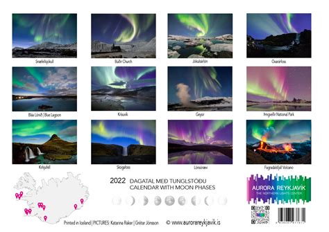 Northern Lights Calendar Iceland Timi Robbin