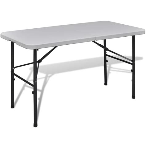 Mesa Blanca Plegable De Jardín Hdpe 122 Cm Vidaxles