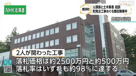 豊頃町 工事発注めぐる贈収賄事件で元課長ら2人を起訴｜nhk 北海道のニュース