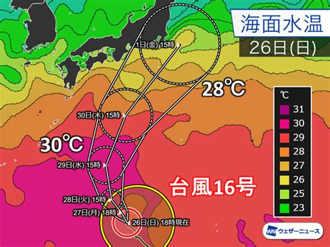 猛烈な勢力の台風16号 勢力をあまり落とさず10月はじめに関東近くへ 2021年の台風情報 ウェザーニュース