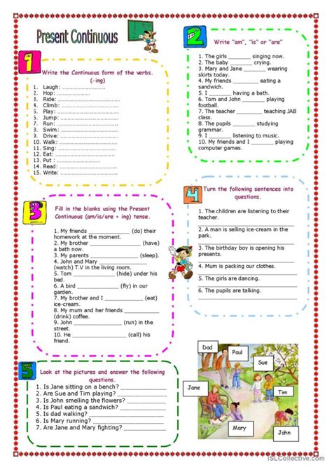 Practicing Present Continuous English Esl Worksheets Pdf And Doc