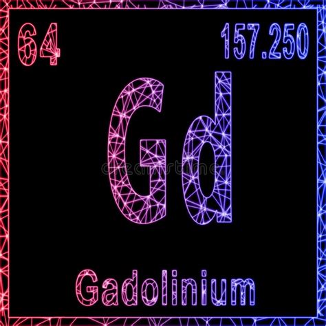 Gadolinium Chemical Element. Chemical Symbol with Atomic Number and ...