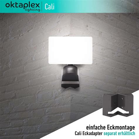 Oktaplex LED Außenstrahler Cali IP65 3000K Warmweiß 30W Anthrazit Slave