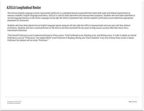 AZELLA Longitudinal Report – DnA & ISE