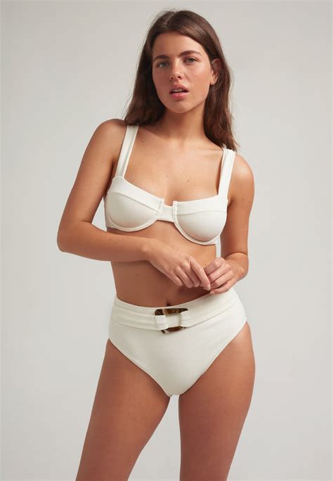 Ecru Balconette Bikini High Waist Robin Collection