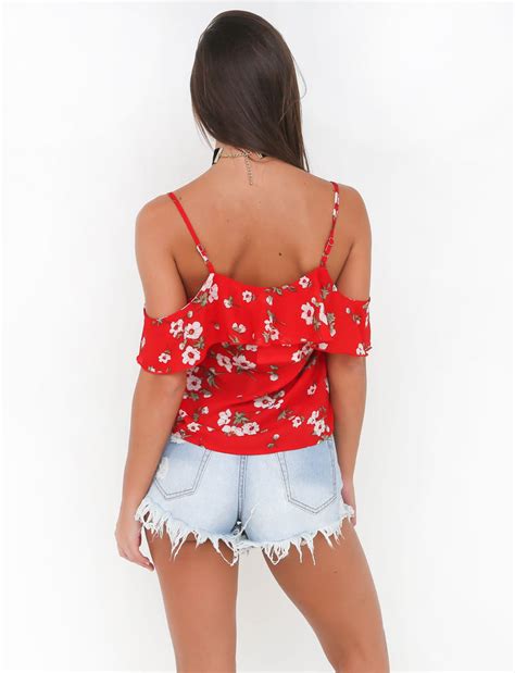 Floral Spaghetti Straps Top Romoti