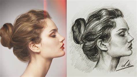 Learn How To Draw Beautiful Girls Face Side View With Loomis Method