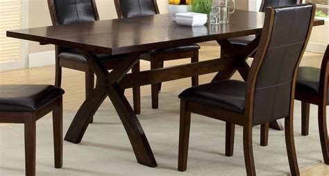 Toronto Dark Oak Rectangular Extendable Trestle Dining Table From