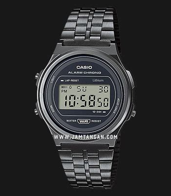 Casio General A171WEGG 1ADF Vintage Unisex Digital Dial Black Stainless