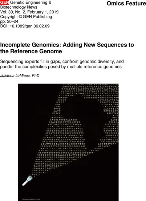 Incomplete Genomics Adding New Sequences To The Reference Genome