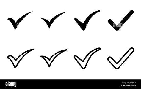 Check Mark Icon Set Check Mark Sign Tick Mark Symbol Vector Stock