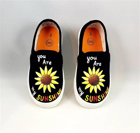 Hand Painted Sunflower Shoes Girls Shoes Babytoddler Etsy