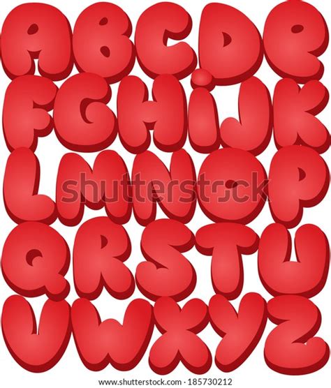 Graffiti Font Alphabet Different Letters Vector Stock Vektorgrafik