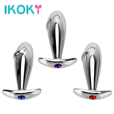 IKOKY Metal Anal Plug Dilator Anal Massage Butt Plug Sex Toys For Men