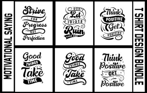 Premium Vector Typography Motivational T Shirt Design Bundle