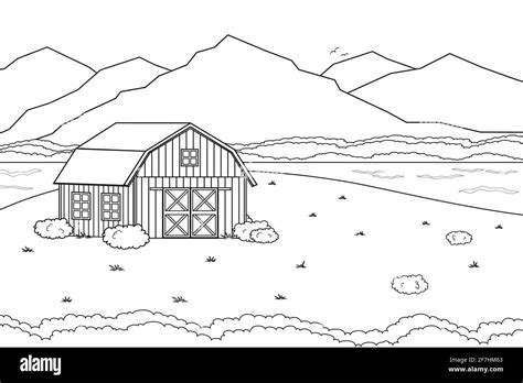 Red Barn Coloring Page