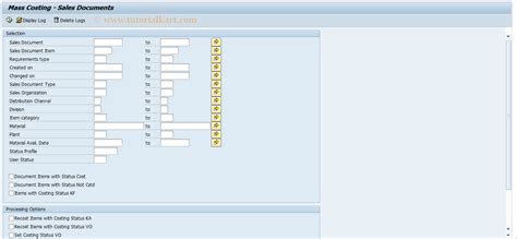 Ck55 Sap Tcode Mass Costing Sales Documents