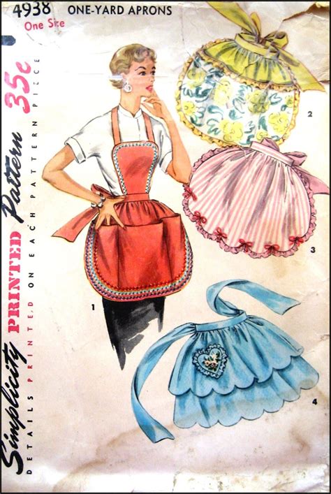 Vintage 1954 Pretty Hostess Aprons Sewing Pattern Four Etsy