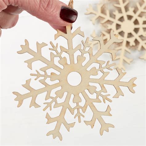 Unfinished Wood Snowflake Laser Cut Ornaments Christmas Ornaments