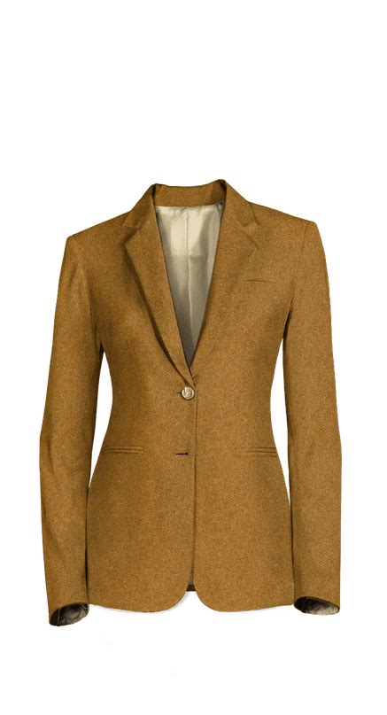 Mustard Herringbone Tweed Woman Suit Sumissura