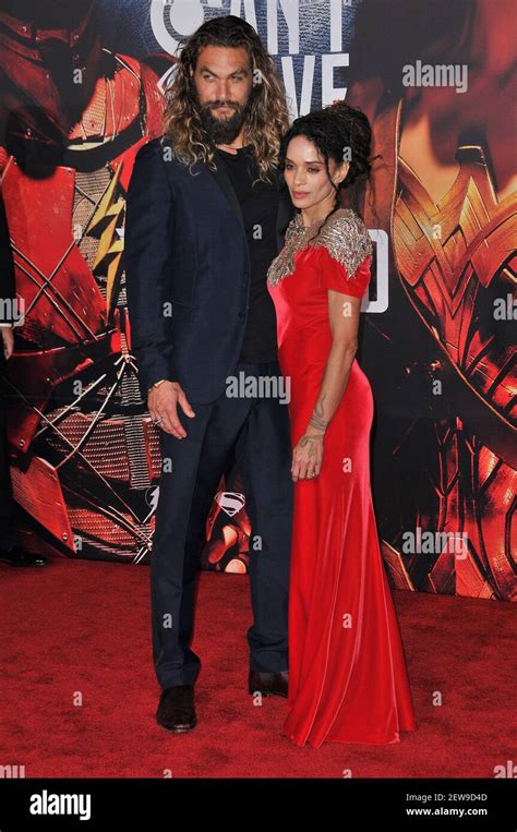 L R Jason Momoa And Lisa Bonet Arrives At The Justice League Los