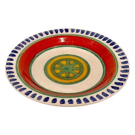 Decorative Hand Painted Italian Ceramic Plate By Desimone At 1stdibs