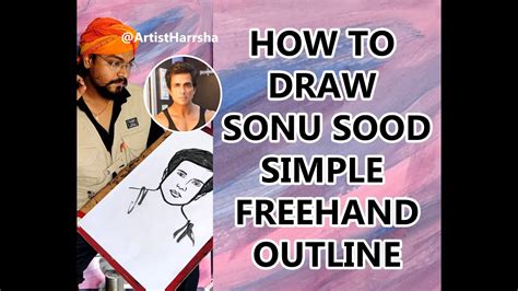 HOW TO DRAW SONU SOOD EASY FREEHAND LINES YouTube