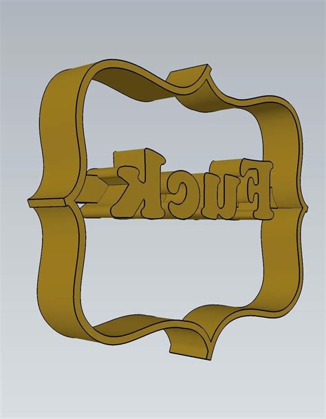 Download Stl File Amazing Fuck Rude Word Cookie Cutter Stamp Cake